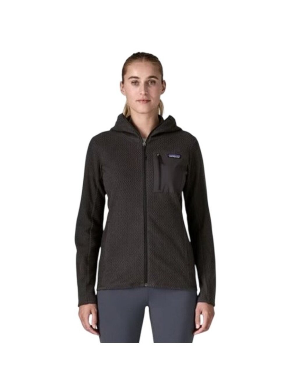 Patagonia R1 Air Full Zip Hoody Women's M Black Zigzag Fleece Technical Jacket